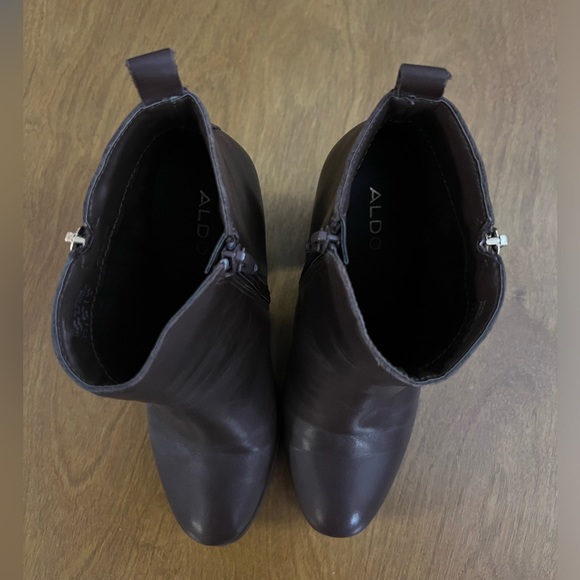 Aldo Brown Leather Ankle Boots - Picture 3 of 8